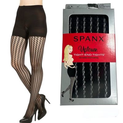 Spanx By Sara Blakely Uptown Bodyshaping Tight-End Tights Tuxedo Stripe Black B